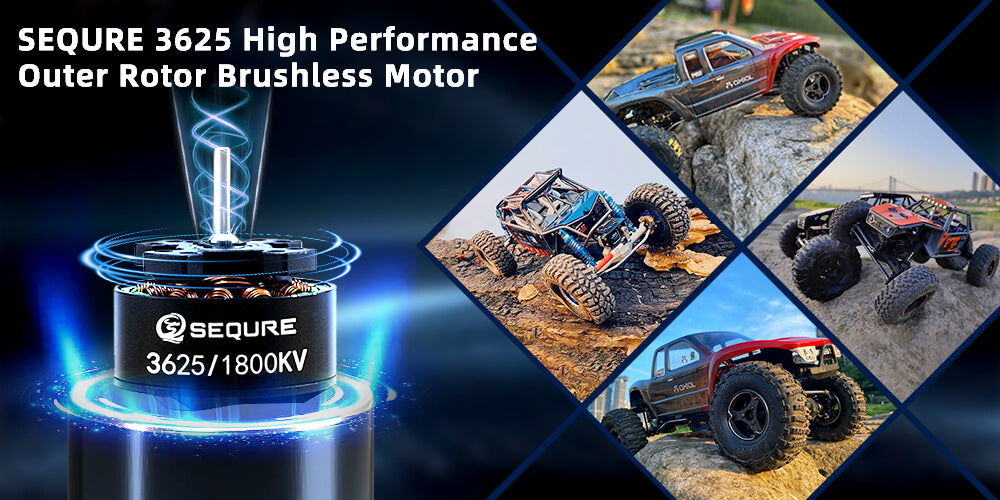 Ultimate Power, Beyond Imagination -- SEQURE 3625 Outer Rotor Brushless Motor For Climbing Crawler Cars