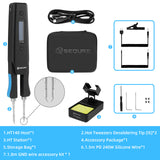 SEQURE HT140 2-IN-1 Hot Tweezers And Soldering Iron Compatible with C210 Soldering Tips And C120 Hot Tweezers Cartridge Tips Desoldering Tips Support PD QC DC Power Supply Desoldering Repair Tool for SMD