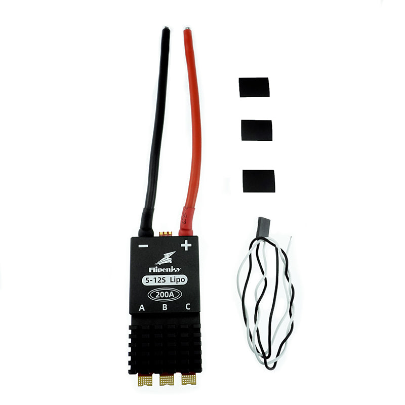 SEQURE SQESC 12200 Brushless Electric Speed Controller 5-12S Power Supply 200A BLHeli_32 / AM32 / ESCape32 Firmware Support 128KHz PWM Frequency Suitable for Multi-rotor Aircrafts Airplane Models Plant Protection Machine Boat Models RC Car Models