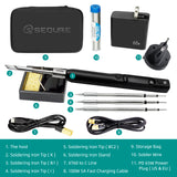 SEQURE S99 Soldering Iron Support PD/QC/DC/PPS Power Supply Compatible with C245 Tip for Drone RC Model Welding Repair Tool Anti-static Welding Pen