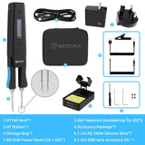 SEQURE HT140 2-IN-1 Hot Tweezers And Soldering Iron Compatible with C210 Soldering Tips And C120 Hot Tweezers Cartridge Tips Desoldering Tips Support PD QC DC Power Supply Desoldering Repair Tool for SMD
