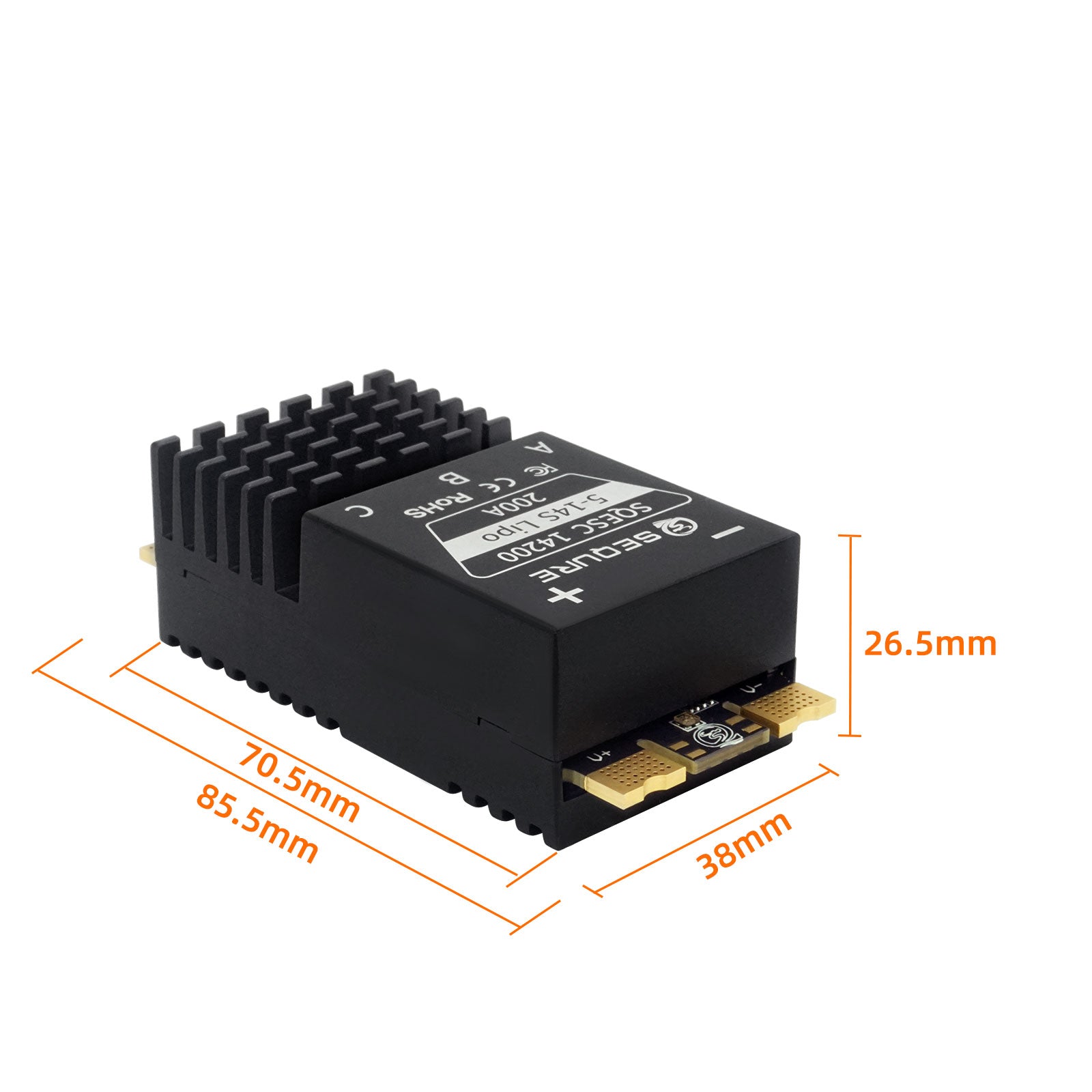SEQURE SQESC 14200 & 14200M & 14200 Pro Brushless ESC 5-14S Lipo Power Supply 200A AM32/ESCape32/BLHeli_32 Firmware Suitable for Multi-rotor Drones Airplane Models Crop Protection Aircraft Helicopters Model Ships RC Model Cars Surfboards