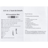 115 in 1 screwdriver set Instruction manual