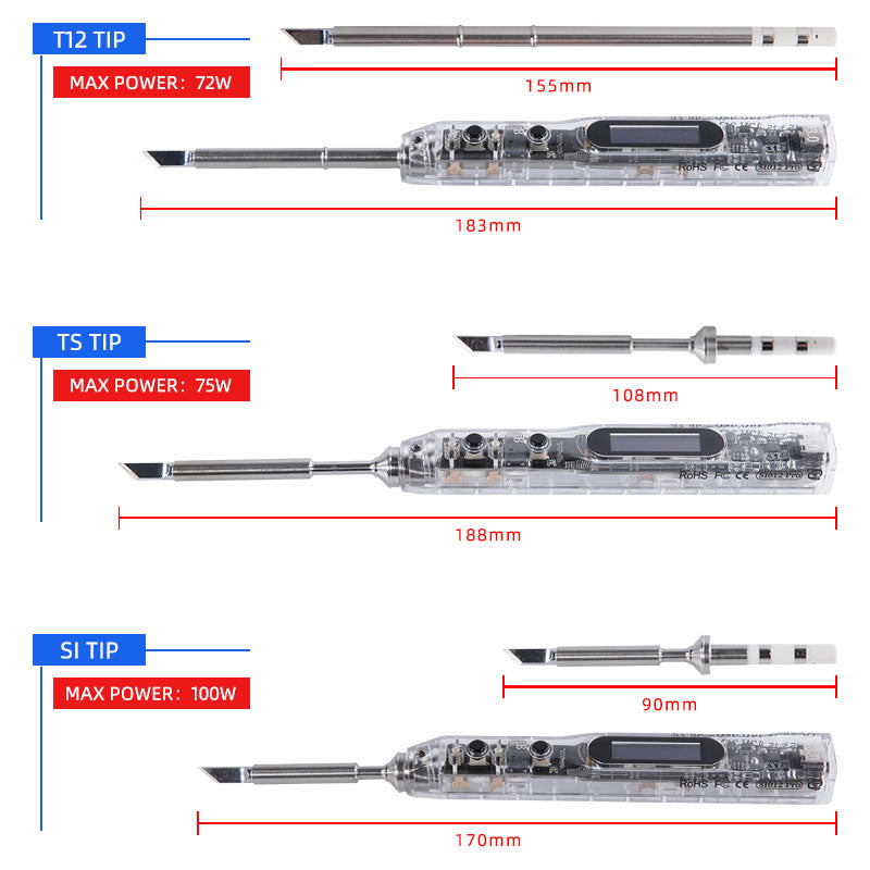 Soldering iron tip Size