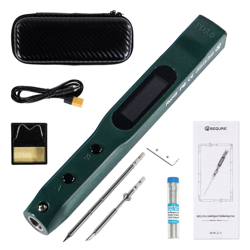 SEQURE SI012 Pro soldering iron kit Green with T12 TS Tip