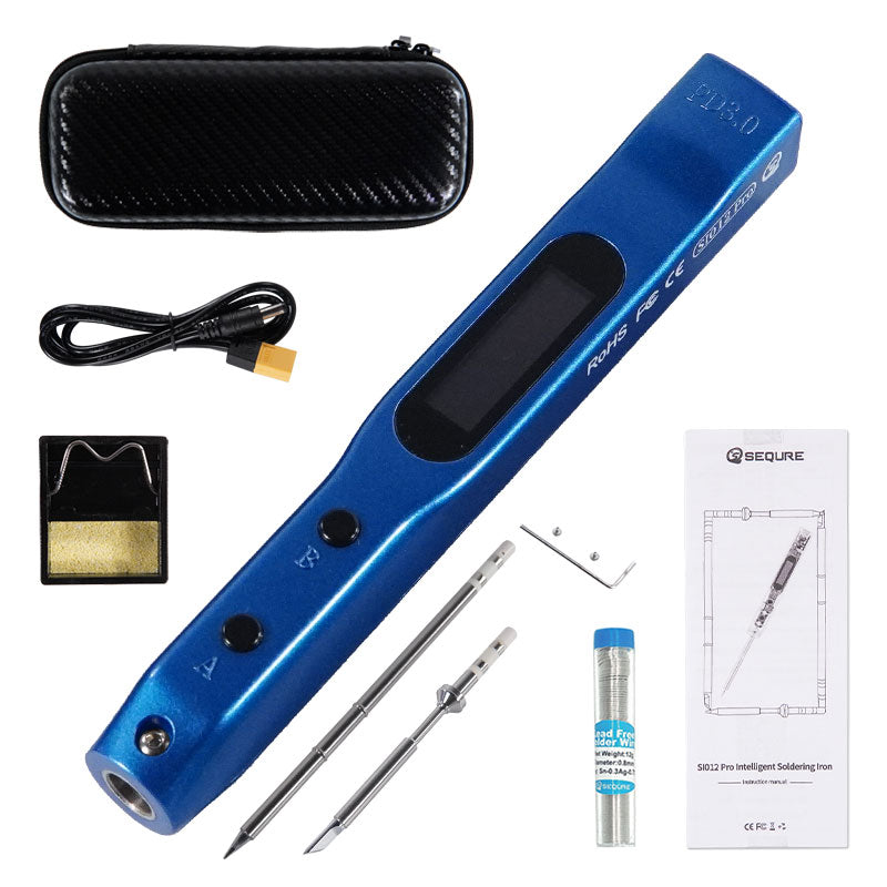 SEQURE SI012 Pro soldering iron Kit Blue with T12 TS Tip