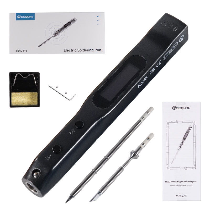 SEQURE SI012 Pro soldering iron Black with T12 TS Tip