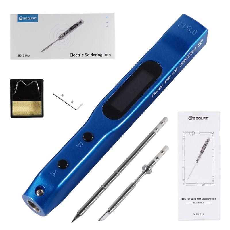 SEQURE SI012 Pro soldering iron Blue with T12 TS Tip
