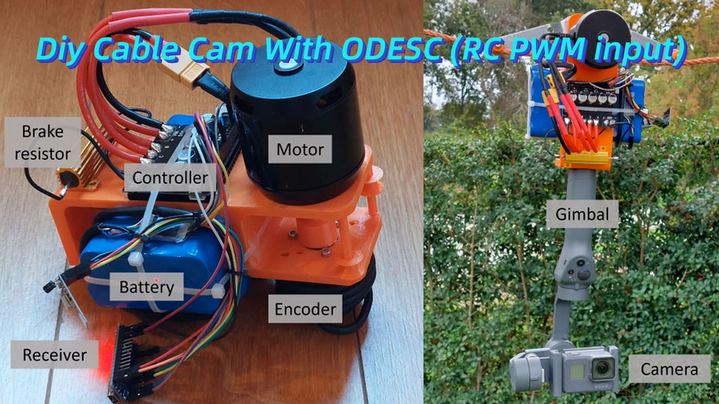 Diy Cable Cam With ODESC (RC PWM input)