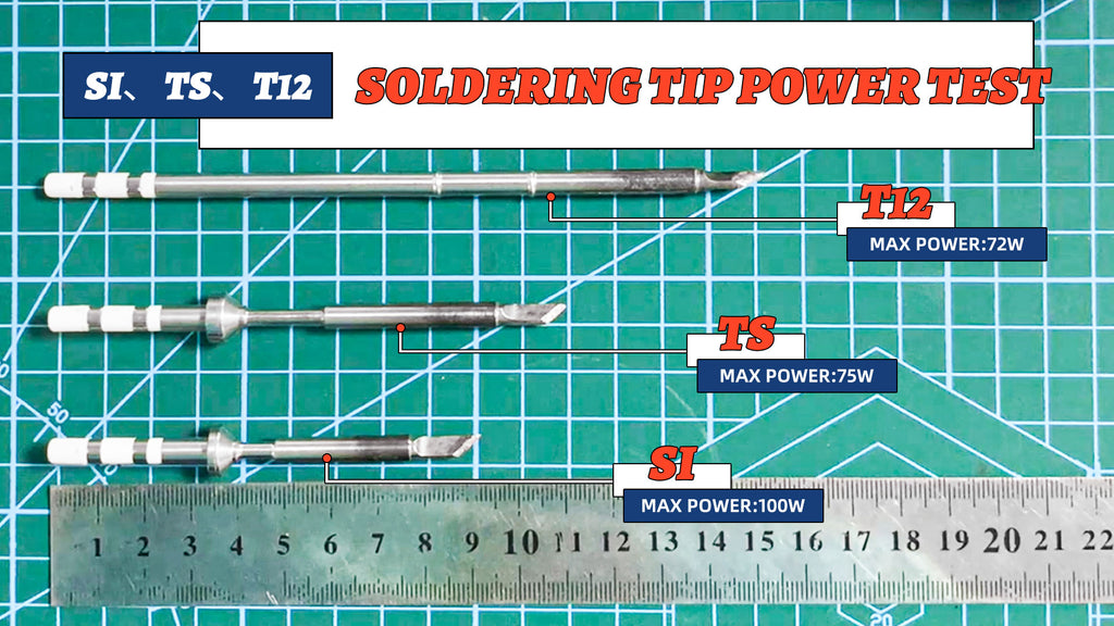 SI, TS, T12 Soldering Iron Tips Power Test