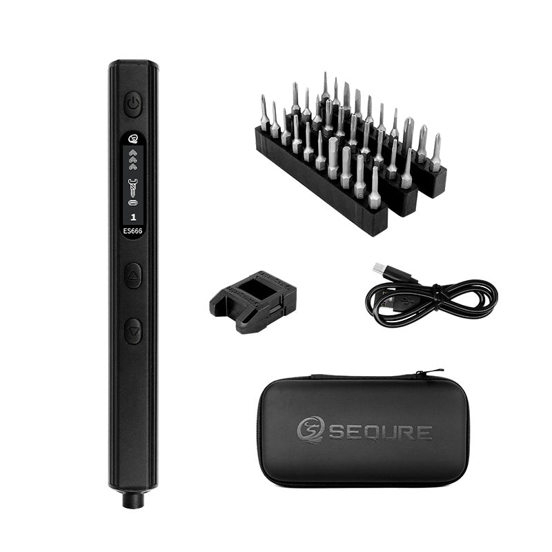 SEQURE ES666 Smart Somatosensory Recognition Electric Screwdriver with Manual & Electric Modes, Support Sensing / Fixed / Automatic Working Modes, Suitable for Repair Disassembly Assembly RC Models Drones Mobile Phones Computers Electronics