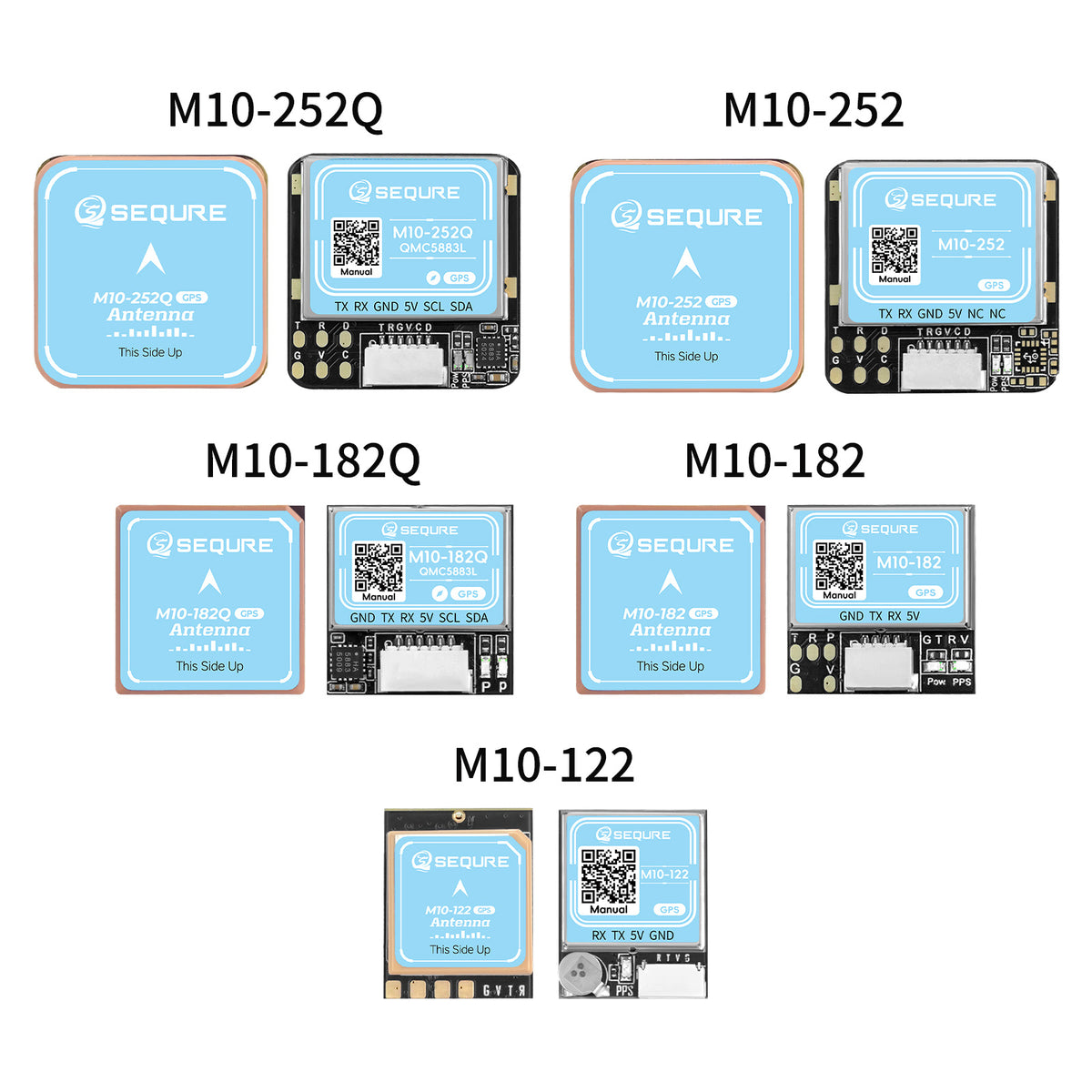 SEQURE M10-122 / M10-182 / M10-182Q / M10-252 / M10-252Q GPS Small Size Fast Positioning Betaflight INVA Ardupilot Fixed