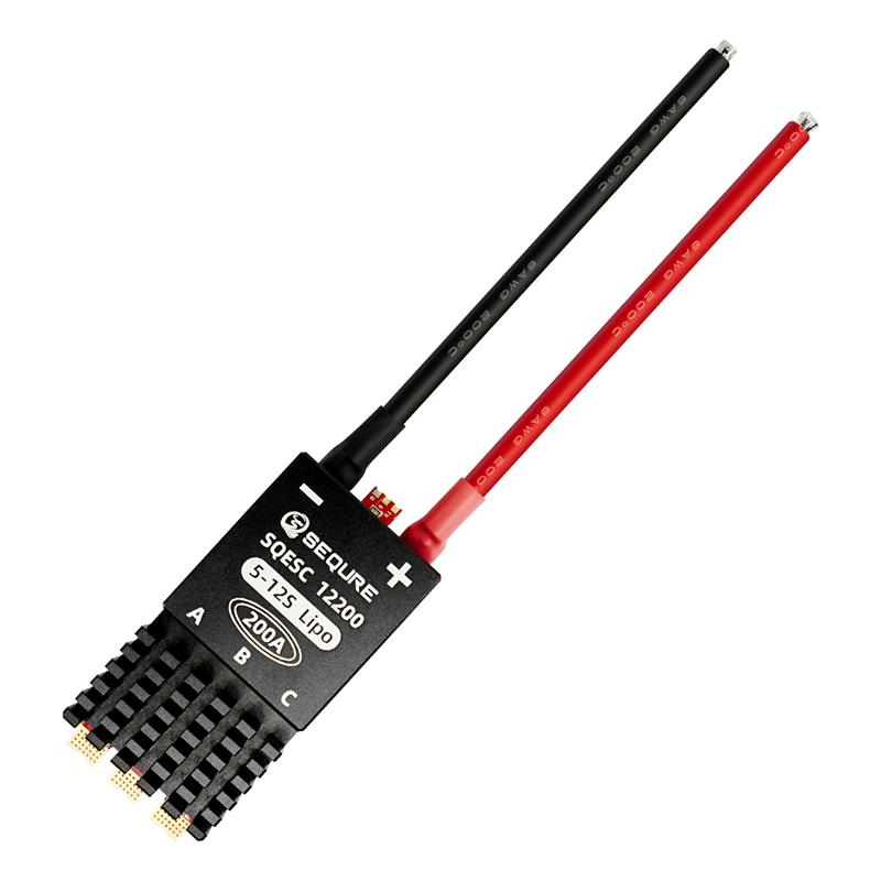 SEQURE SQESC 12200 Brushless Electric Speed Controller 5-12S Power Supply 200A BLHeli_32 / AM32 Firmware Support 128KHz PWM Frequency Suitable for Multi-rotor Aircrafts Airplane Models Plant Protection Machine Boat Models RC Car Models