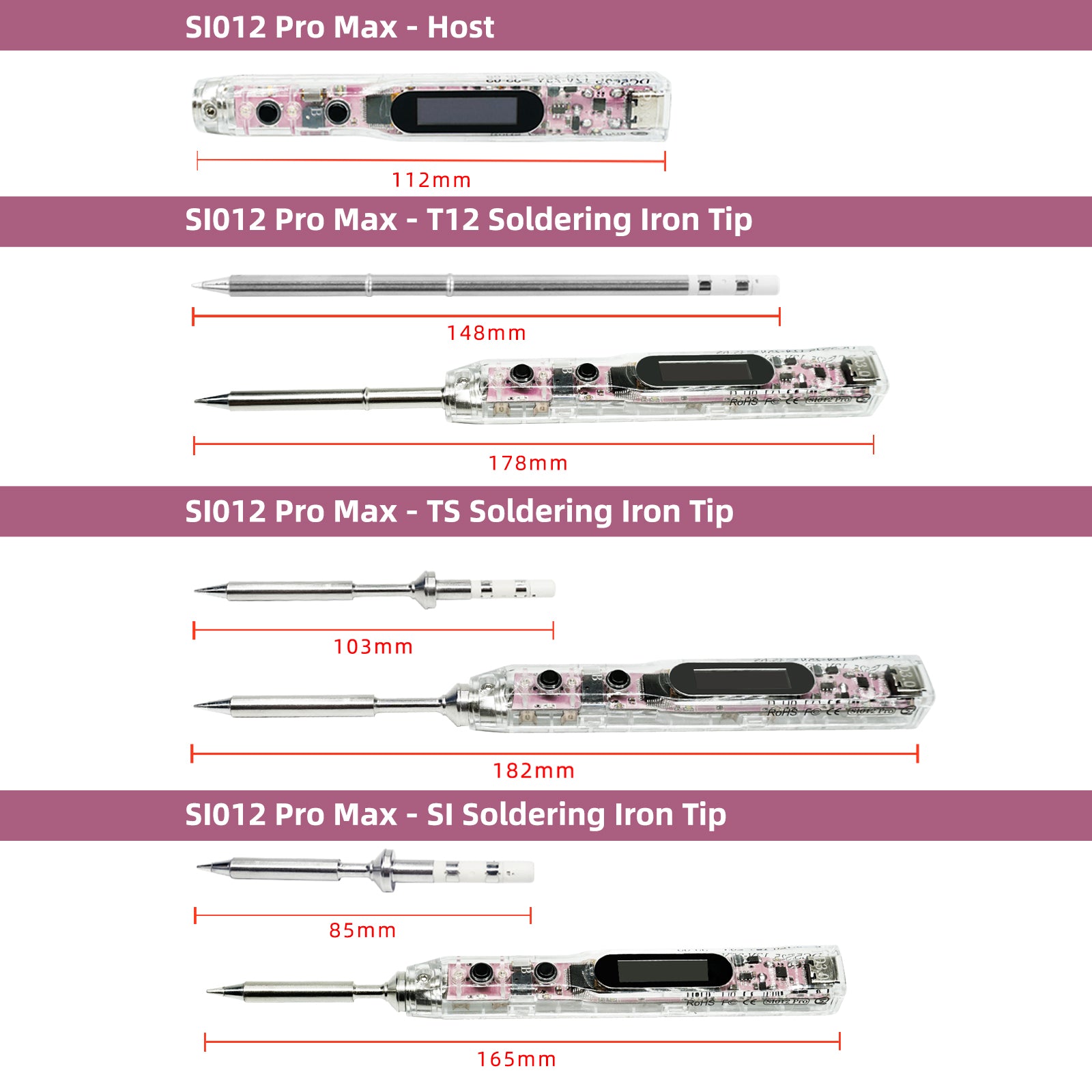 SEQURE SI012 Pro Max Soldering Iron Dimension picture