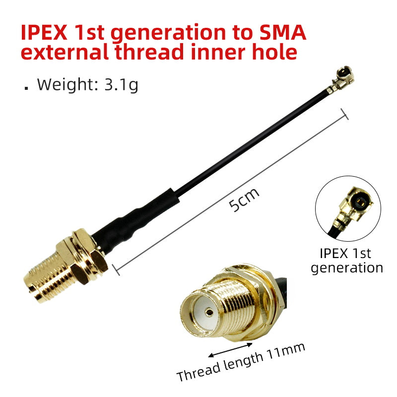 IPEX to SMA Extension Cable Size