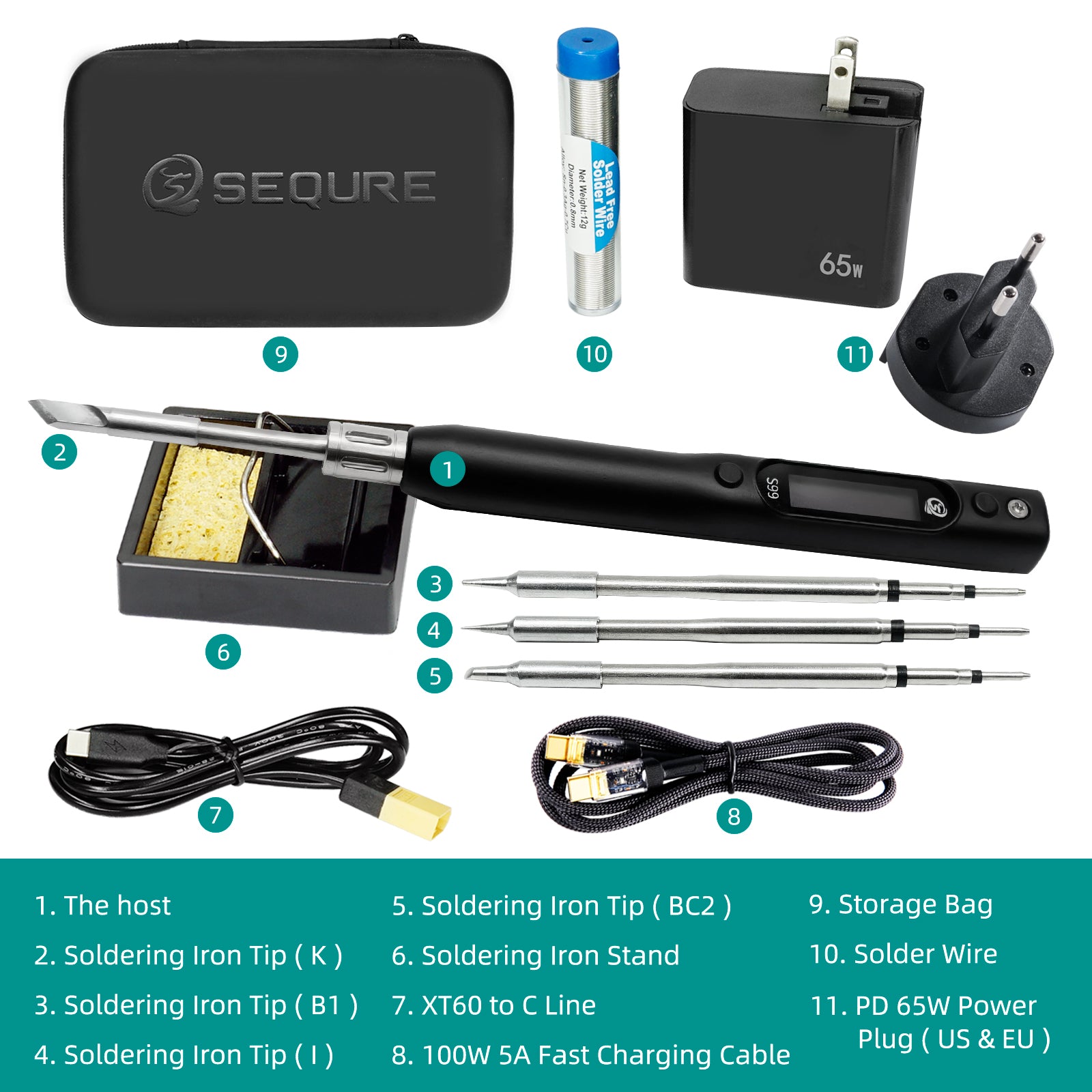 SEQURE S99 Soldering Iron  4 tips kit