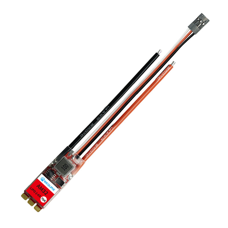 SEQURE SQESC 2670 Brushless ESC 2-6S Lipo powered 70A Firmware BLHeli_32 / AM32 Supports 128KHz PWM Frequency Suitable for FPV Racing Drone Multi-axis Drones Fixed-wing UAV Model Boats Climbing Vehicles