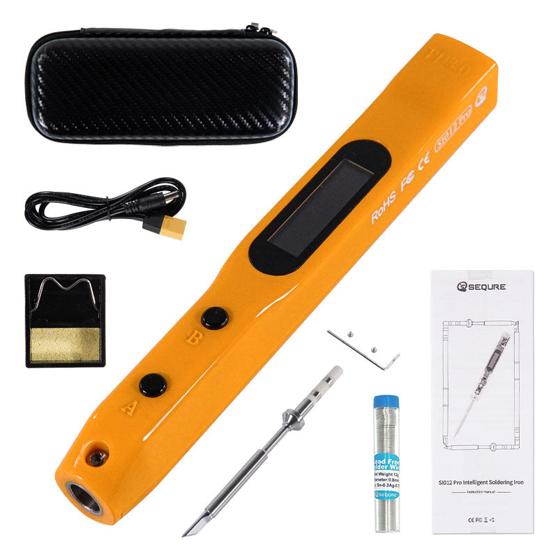SEQURE SI012 Pro intelligent OLED electric soldering iron with adjustable sensitivity and built-in buzzer for T12/TS soldering iron tips supports PD/QC/DC5525 power supply